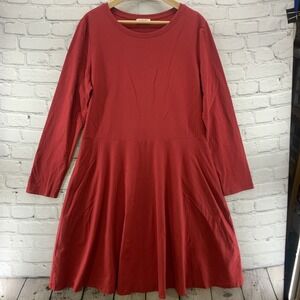 Vetior XXL Red Dress Womens Sz XL Long Sleeve Simple Classic